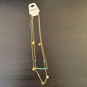 Gold and Blue Layered Necklace
